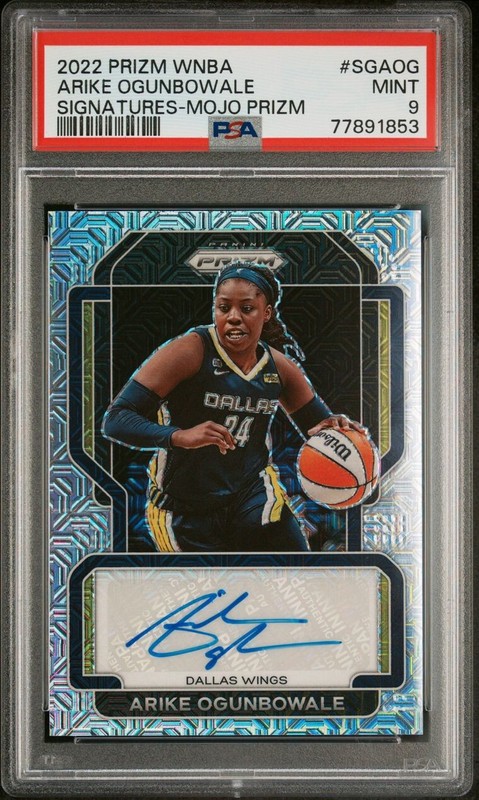 ARIKE OGUNBOWALE AUTO 2022 PRIZM WNBA SIGNATURES MOJO /25 PSA 9 MINT POP 1 🔥🔥