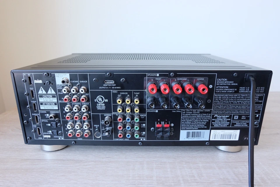 Pioneer VSX-820-K 5.1-Channel 1080P HDTV Home Theater AV Receiver No Remote - Image 2 of 4