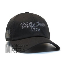We The People 1776 American Flag 2A Hat Black Micro Mesh Tactical Cap