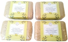 4 X Trader Joes Bisous de Provence Lemon Verbena Triple Milled Soap *Shea Butter