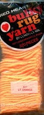  617 Light Orange - Red Heart Bulky Rug Yarn, Latch Hook, 320 pieces, acrylic