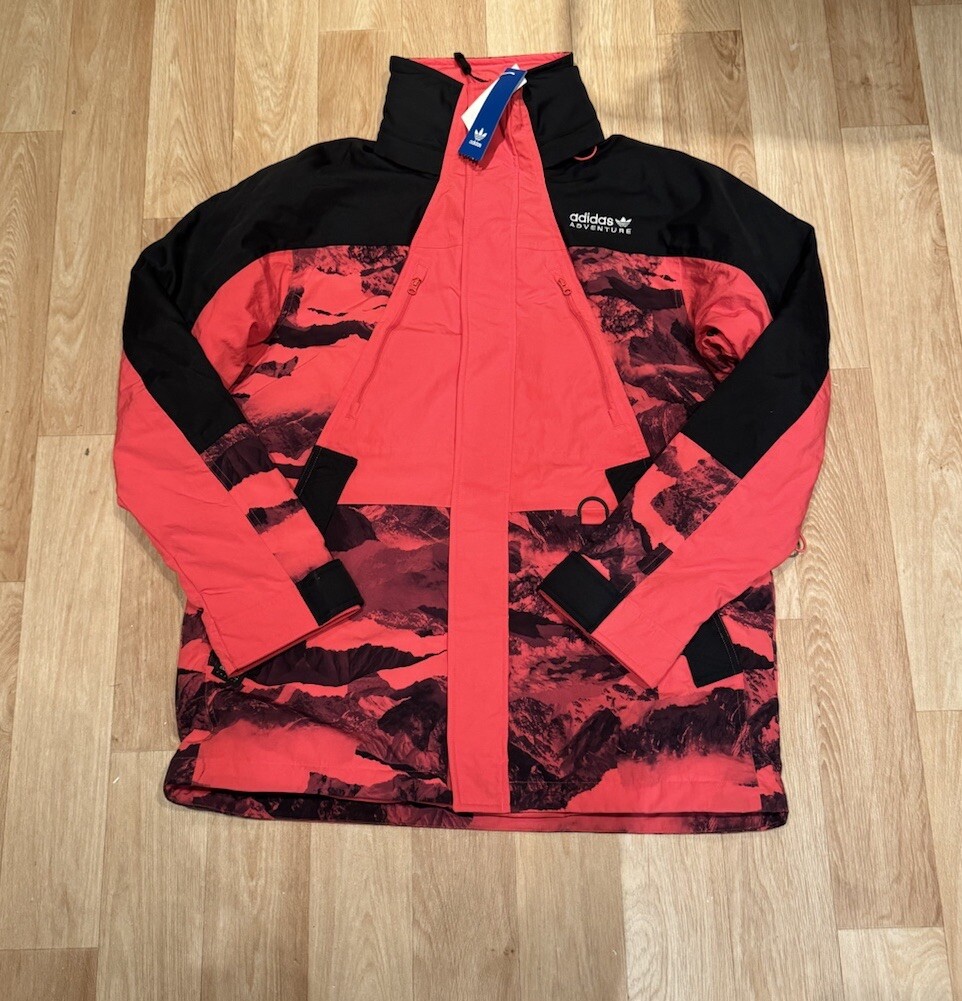 adidas adventure allover print blocked outdoor jacket
