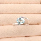 Sky Blue Topaz Gemstone 925 Sterling Silver Jewelry Handmade Ring For Women Gift