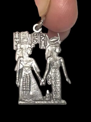 Ägyptische Königin Kleopatra & Isis wunderschön verarbeitet in Sterlingsilber Anhänger