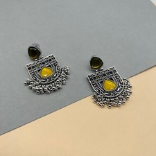 Stylish Multicolor Gemstone Oxidized Traditional Earrings for Women & Girls