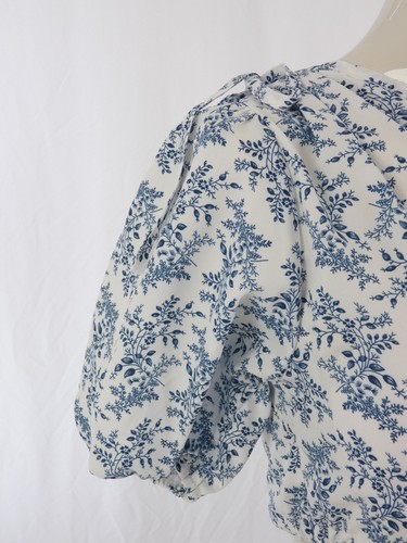 Summer Co Ord Set Crop Top Mini Skirt Toile Floral Print One Shoulder Ruffle XS - Picture 9 of 14