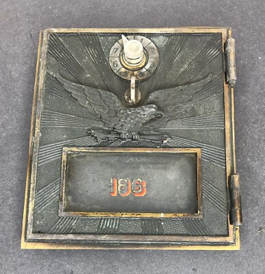 Antique U.S. Post Office Mail Box Door #186 Flying Eagle Combo Dial Needs repair