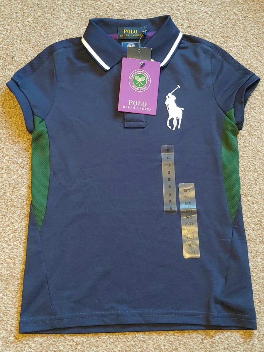 Official Polo Ralph Lauren Wimbledon Polo Shirt Navy 2019 Girls