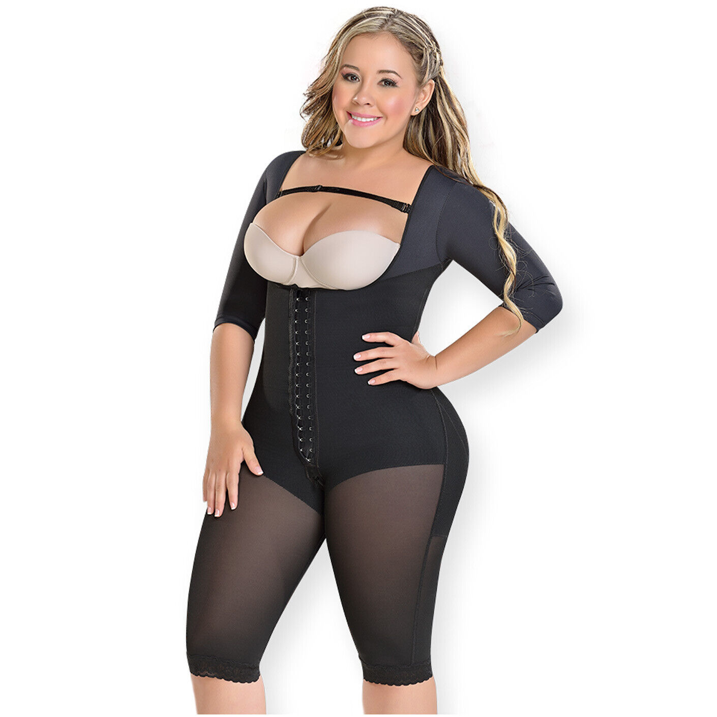 FAJA COLOMBIANA ALTA COMPRESIÓN POST SURGERY FULL BODYSHAPER W/ SLEEVES M&D  0074