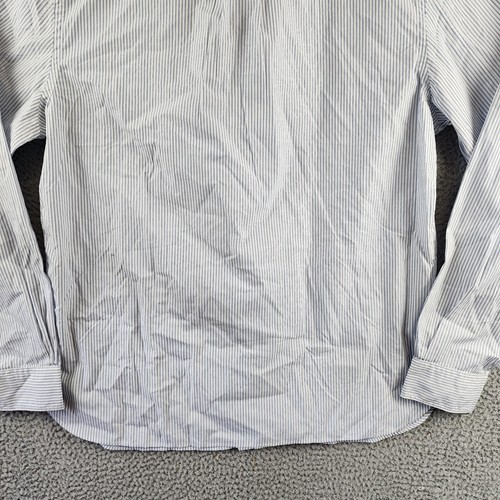 The Men's Store at Bloomingdale's Cotton Slim Fit Button Up Shirt Men's XL Blue - Picture 5 of 13