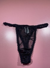 Cute Vintage Black See Thru Thong Size M