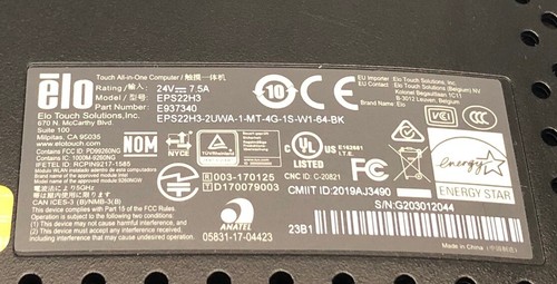 ELO Touch Solutions 22" E937340 All In One Computer READ - Picture 4 of 4