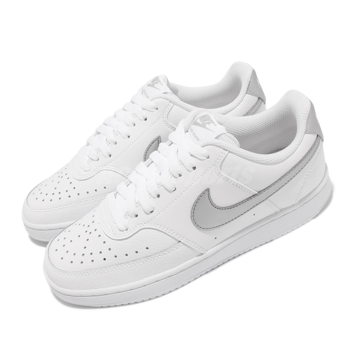 Nike Court Vision Low White/Iridescent/Silver 関税送料込 Authentic Nike Womans / COURT VISION LO / White-Metallic