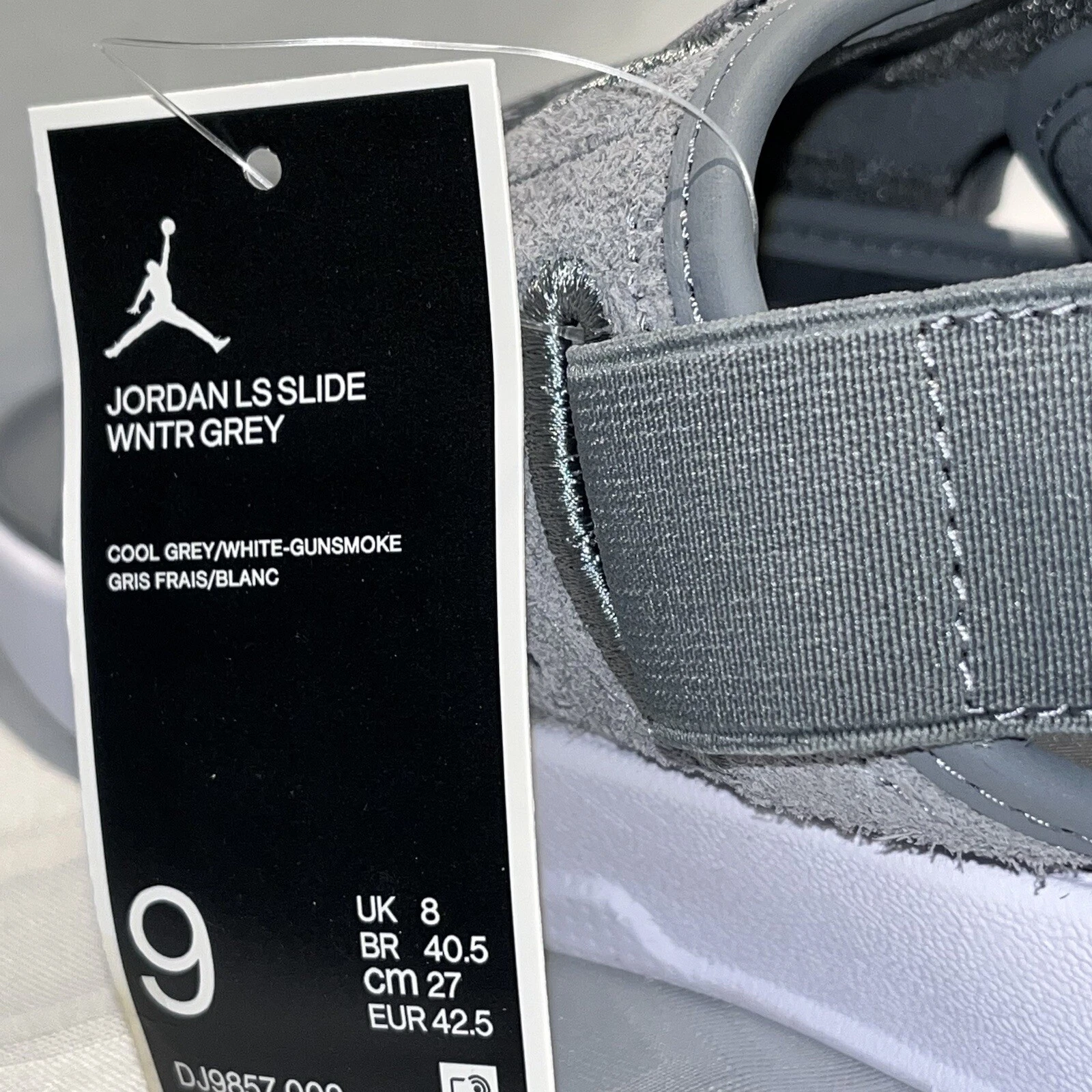 Sandali da basket Nike JORDAN LS SLIDE Cool Grey da uomo taglia 9 invernalizzati slide