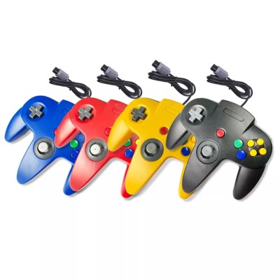 4PCS Wired Classic Black N64 Controller GamePad Joystick for N64 Console System