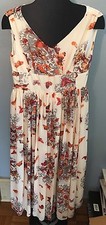 Women's Sleeveless Size Large Summer Tea Part Dress Butterfly Design Romantic