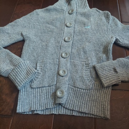 Hollister Women's Junior Youth Gray Button Cardigan Sweater - Size Large - Picture 2 of 17