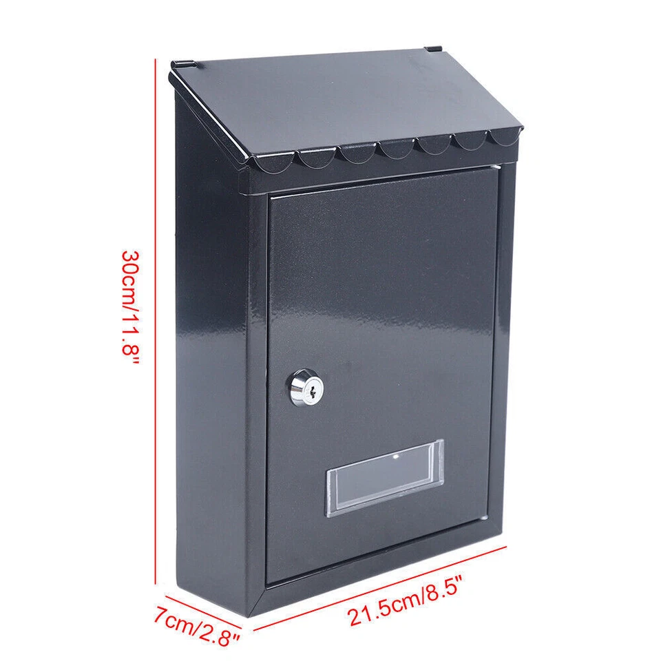 Modern Outdoor Waterproof Extra Large Drop Box Wall Mounted Mailbox with 2 keys - Image 3 of 4
