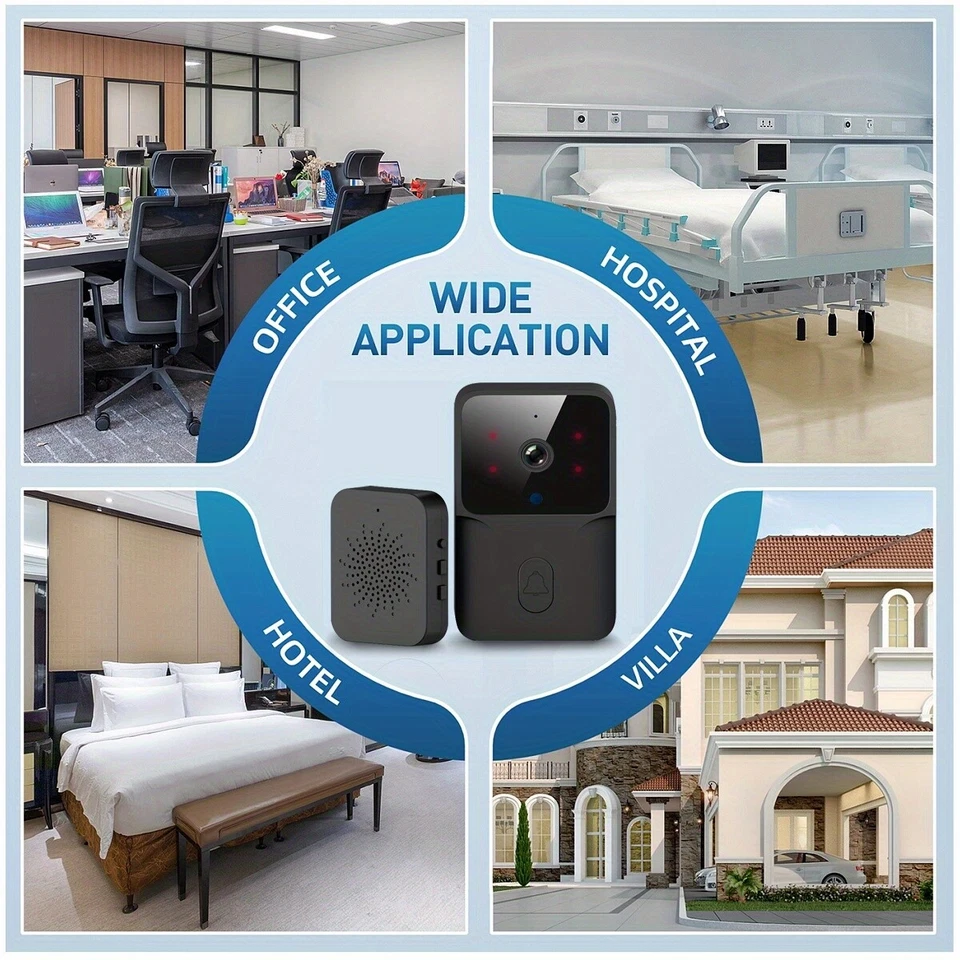 Wireless Smart Video Doorbell WiFi Security Camera Night Vision 2 Way Audio New - image 3 of 4