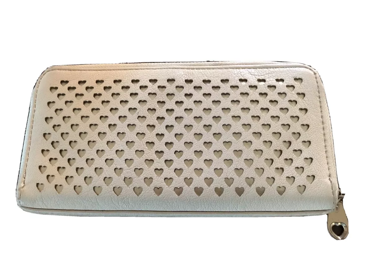 Forever New Cream Beige Wallet Purse With Love Heart Cut Out