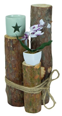 3er Set Holzstamm aus Tanne