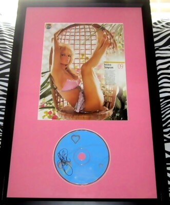 Jessica Simpson autograph signed Sweet Kisses CD framed w/ sexy Maxim photo JSA