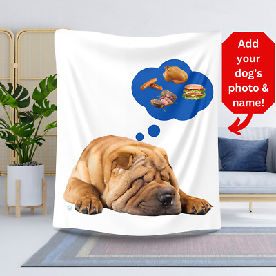 Shar Pei Custom Dog Plush Blanket Gift for Dog Lovers Personalized Dog Blanket 