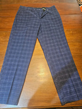 Stacy Adams Blue Plaid Dress Pants, Size 38x32