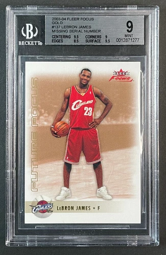 2003-04 Fleer Focus Gold #137 LeBron James Rookie BGS 9 MINT.  #/50. Anniversary