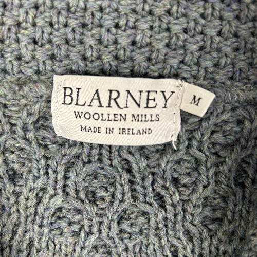 Blarney Woollen Mills Chunky Fisherman Knit 100% Wool Cardigan Sweater Medium - Picture 6 of 8