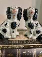 Vintage Staffordshire Dog Figurines Statues Set Of 2 Mantel Home Decor