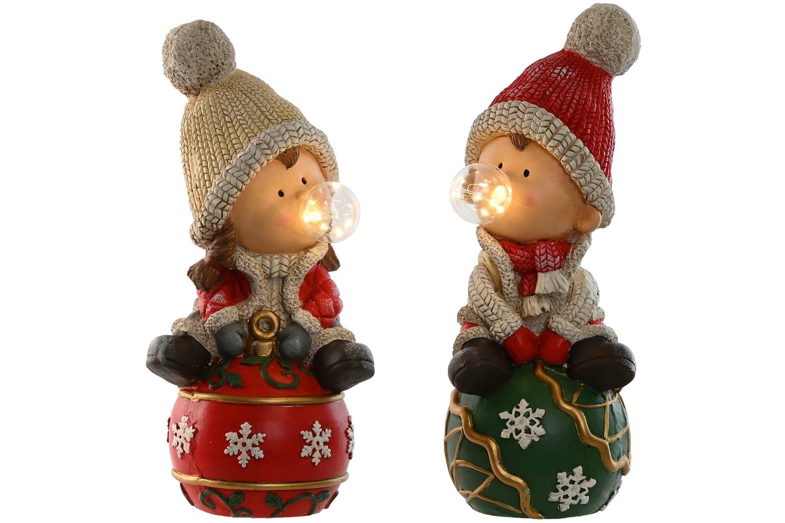 Bimbo su Palla di Natale con Luce Led Decorazione Natalizia Bambini 50 cm