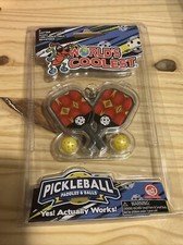 2 World's Smallest PICKLE BALL Game Toy Miniature Keychain See Description