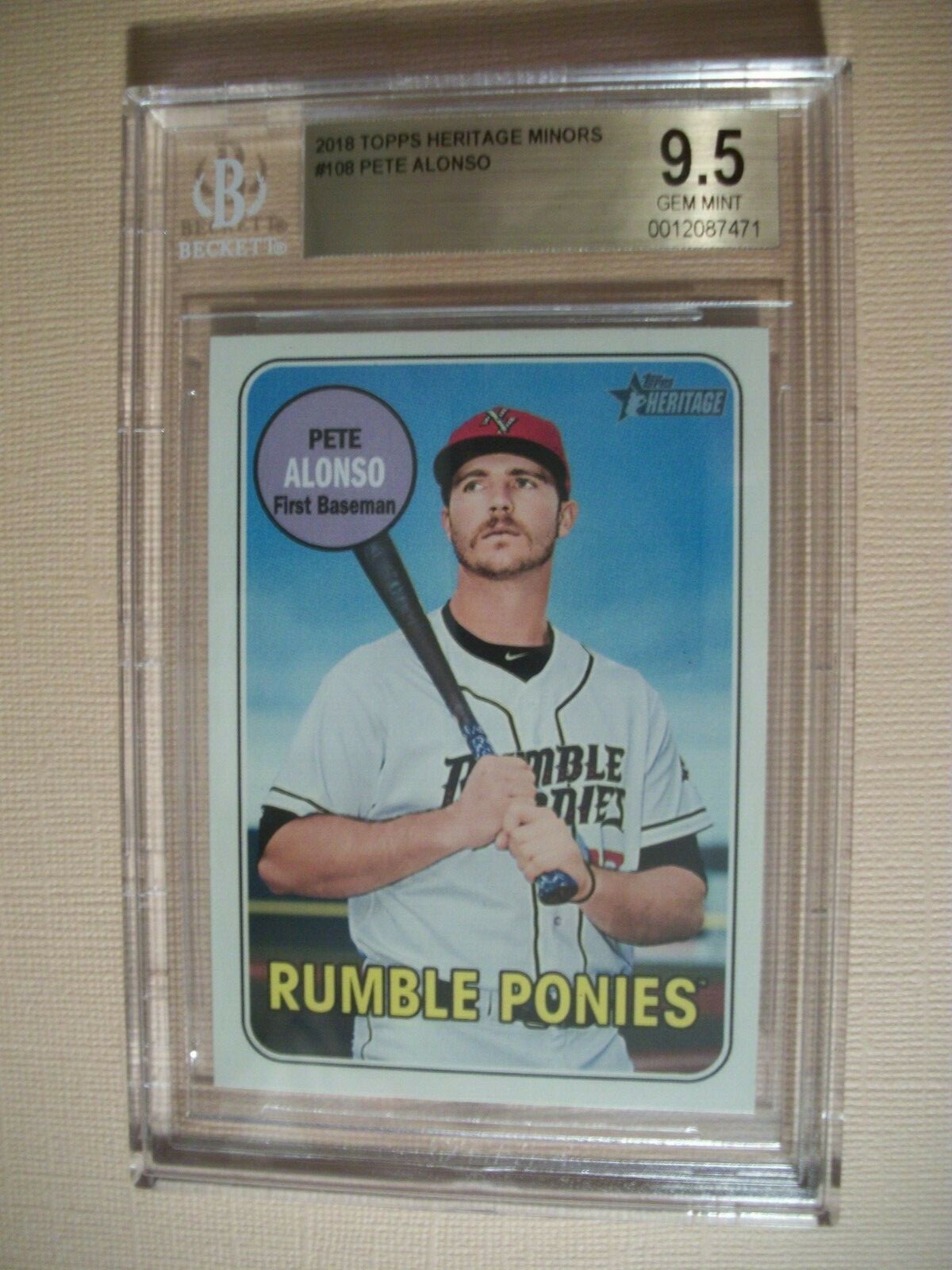 PETE ALONSO 2018 Topps Heritage Minors #108 BGS GEM MINT 9.5 Mets