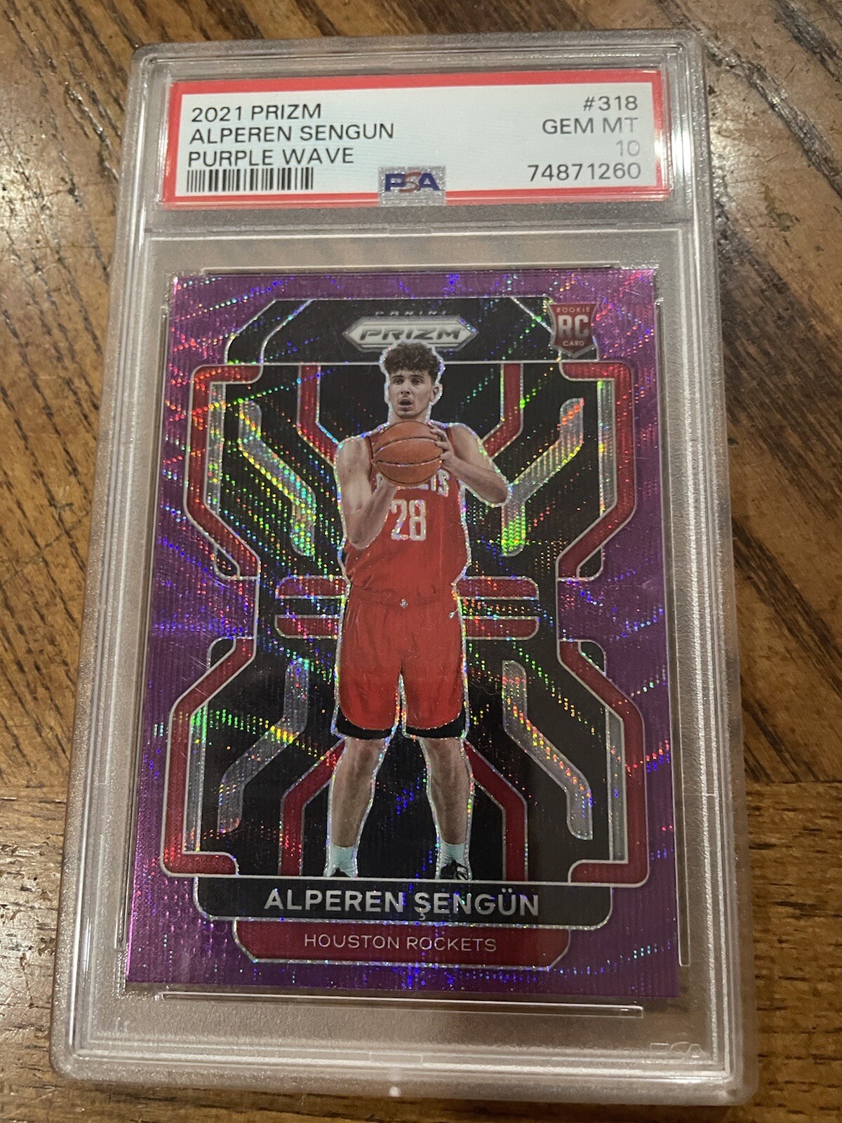 2021-22 Panini Prizm Alperen Sengun Purple Wave Prizm Rookie RC #318 PSA 10