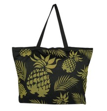 Hawaiian Mesh Beach Tote Shopping Bag Handbag Travel Hawaii Pineapple Black NB