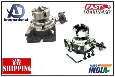 Small Rotary Table With 70 mm & Jaw Independent Chuck and back Plate