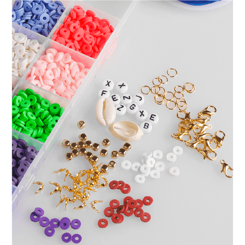 4400PCS Flat Polymer Clay Beads Spacer for DIY Bracelets Jewelry Making Finding - Picture 6 of 9