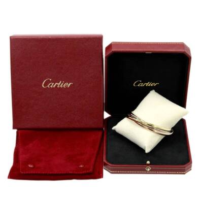 Cartier K18 Trinity Bracelet O Type Bangle 3 Colors K18YG WG PG RT7764 P0009423