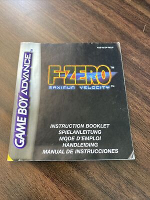 GAMEBOY Advance F-Zero Maximum Velocity Manual Instruction Booklet Only