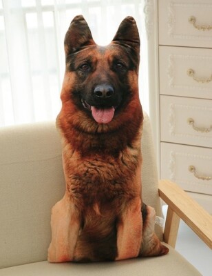 20'' German Shepherd Dog Printed Pillow Stuffed Animal Plush Toys Doll Kids Gifts