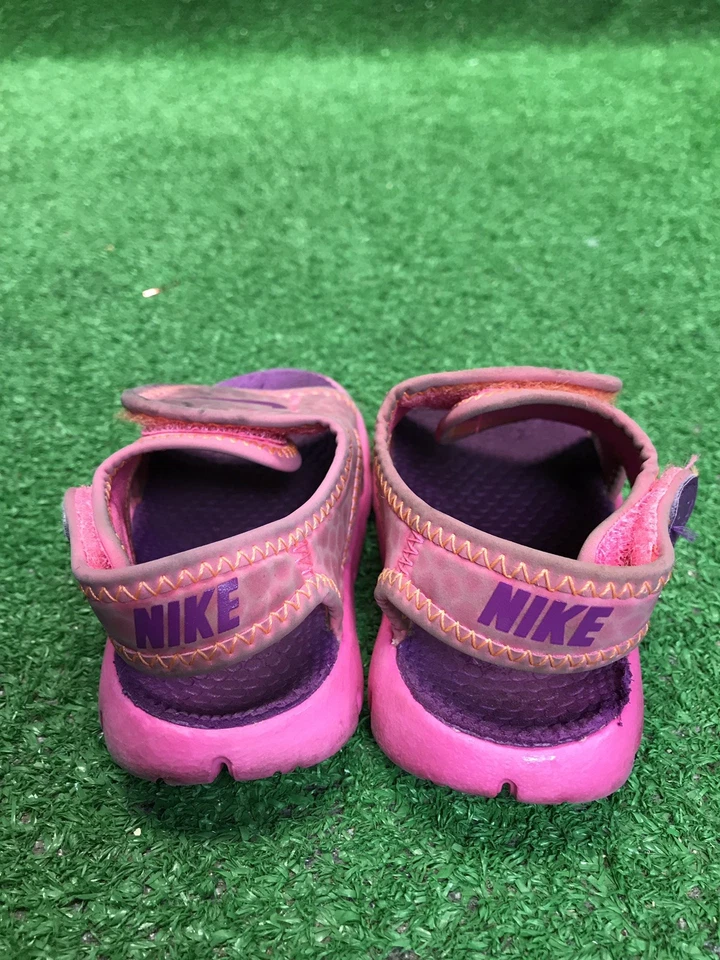 Girls Toddler Nike Sunray Adjustable Sport Beach Sandals Pink & Purple Size 7c - Image 3 of 4