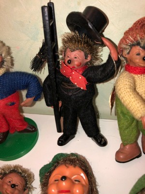 Lot 9 Rare Peter Mecki 1970 Figurine Hérisson Autriche Figuren jouet ancien 70' | eBay