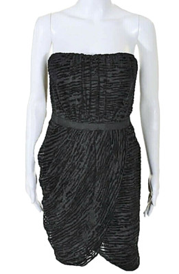 GIAMBATTISTA VALLI Dress Size 10 Black Velvet Tulip Neckline NEW WITH TAGS 