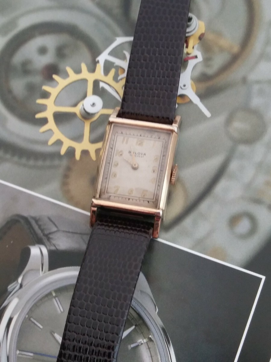 Early 1930s BULOVA MOVEMENT Tank Style Swiss 17 Jewels 6AE Men's