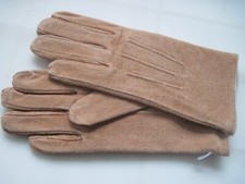 ISOTONER Women's Tan Suede Winter Gloves Size Medium Genuine Suede Leather New