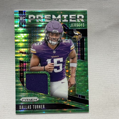 2024 Panini Prizm Dallas Turner Rookie Premier Jerseys Neon Green Pulsar #PJ-DTR - Picture 4 of 7