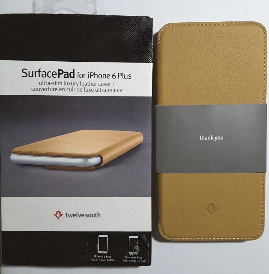 Twelve South SurfacePad 棕色皮革钱包式 ID 对开式保护壳 适用于 iPhone 6S Plus — 第 4/4 张图片