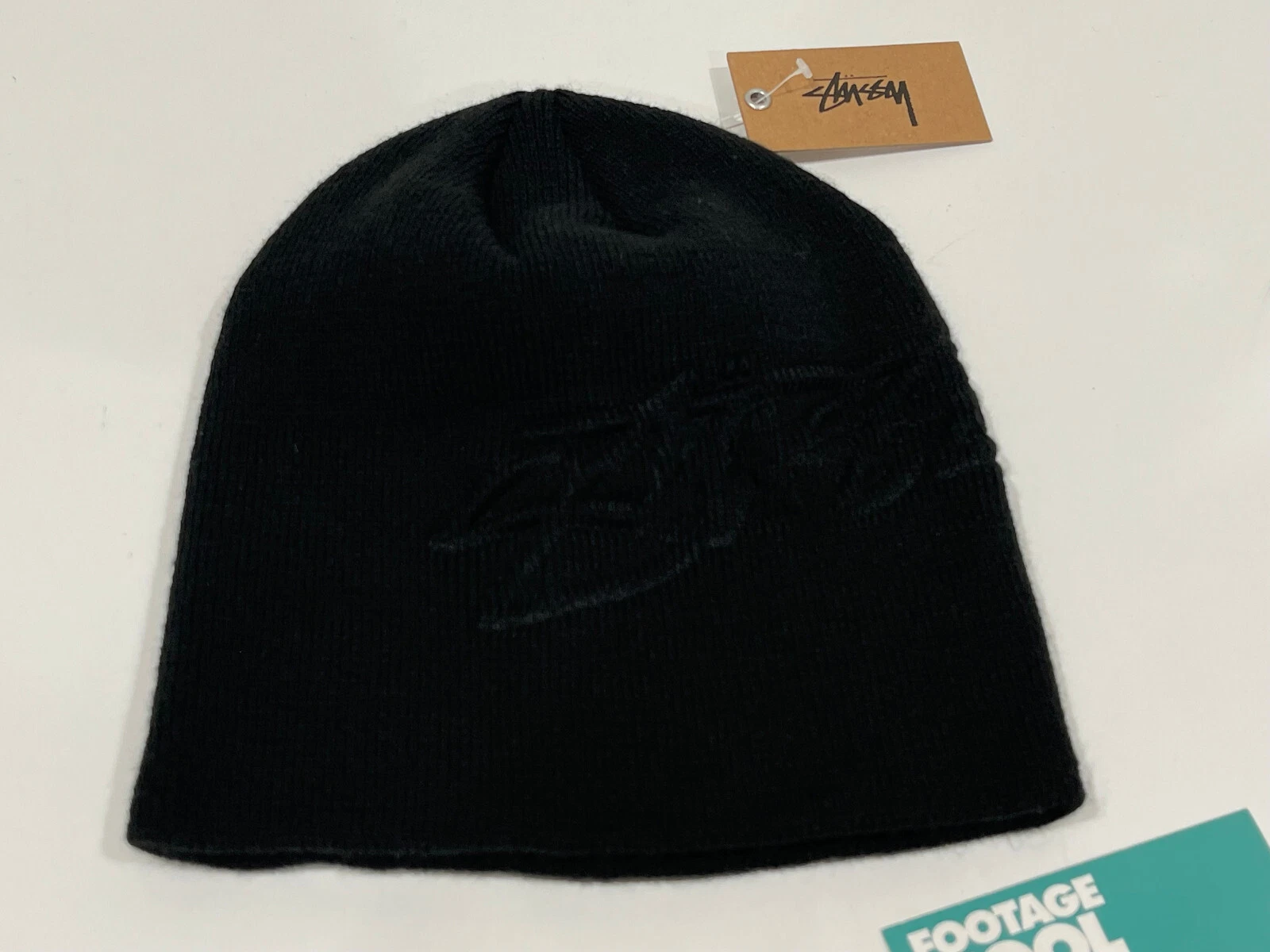 BONNET CASQUETTE TRIPLE NOIR EN RELIEF STOCK LISSE STUSSY 1321174 NEUF