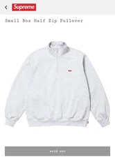 Supreme Small Box Logo SS25 Half Zip Pullover Size XL Ash Grey New York  BOGO